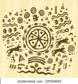 ethnic tribal native  prehistoric shaman symbol