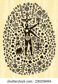 ethnic tribal native prehistoric shaman rite