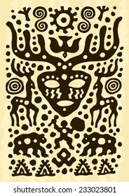 ethnic tribal native prehistoric shaman symbol  