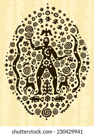ethnic tribal native prehistoric woman dance rite  