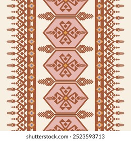 Ethnic tribal Navajo Aztec seamless pattern pink heart zigzag geomatics Native American motifs traditional textiles, Diamond Turkish kilim rug, Vintage runner, table mat carpet, Home décor