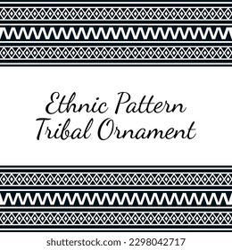 ethnic and tribal ornament. Tribal seamless pattern. Horizontal stripes. tribal geometric ornament, frames, borders. Geometric pattern in ethnic style seamless pattern. aztec pattern.