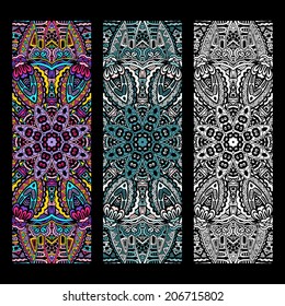 Ethnic tribal ornamental vector hand drawn  banner