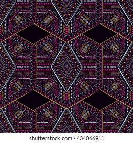 Ethnic tribal pattern. Aztec style background. Native doodles ornament. Tribal ornament pattern. Ethnic doodle ornament pattern. Trendy folk design. Fabric design. Summer cloth design. Tribal pattern.