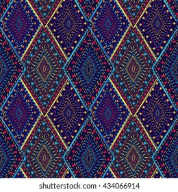 Ethnic tribal pattern. Aztec style background. Native doodles ornament.