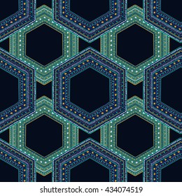 Ethnic tribal pattern. Aztec style background. Native doodles ornament.