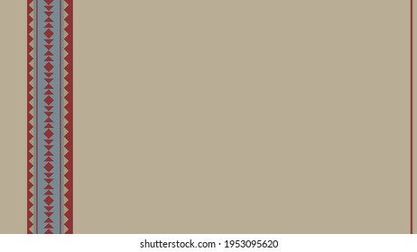 Ethnic tribal pattern background with copy space for text. Mexico, Peru pattern. Beige, red and grey colors. For banner, fliers, business card, restaurant menu, web background. Boho design.