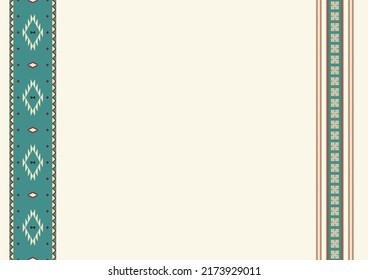 Ethnic Tribal Pattern Background With Copy Space For Text. Boho Design. Mexican Pattern. For Banner, Fliers, Business Card, Restaurant Menu, Web Background.