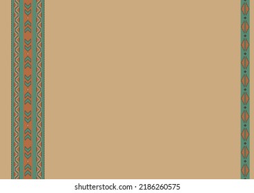 Ethnic tribal pattern background with copy space for text. Mexican pattern. For banner, fliers, business card, restaurant menu, web background. Boho design. Size A4