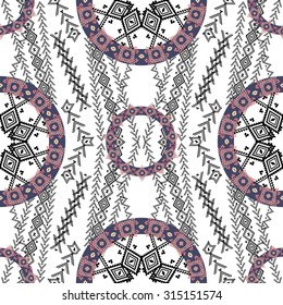 Ethnic tribal pattern in boho style. Vector seamless texture