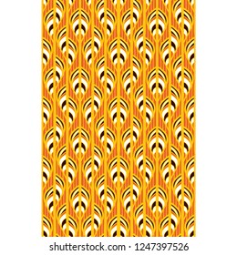 Ethnic tribal pattern border seamless. African fabric feather texture.
