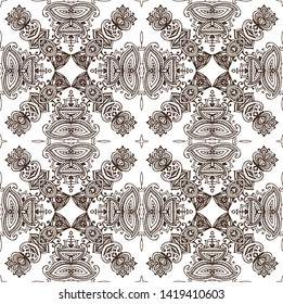 ethnic and tribal pattern. Hand drawn ornamental stripes. Black and white print for your textiles. Vector geometric background