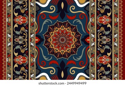 Ethnic tribal pattern, mandala, ikat, seamless pattern of fabric and wallpaper.