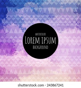 ethnic tribal pattern on a purple watercolor background