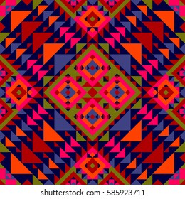Ethnic tribal pattern. Seamless geometric background.
