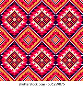 Ethnic tribal pattern. Seamless geometric background.