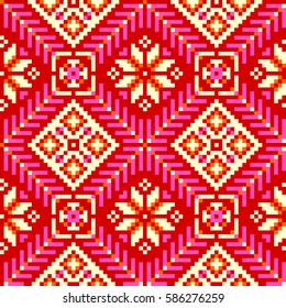 Ethnic tribal pattern. Seamless geometric background.