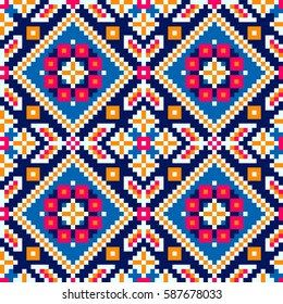 Ethnic tribal pattern. Seamless geometric background.