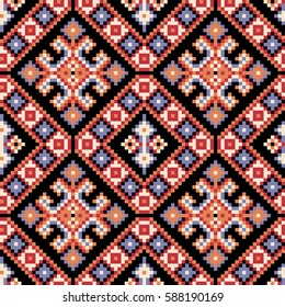 Ethnic tribal pattern. Seamless geometric background.