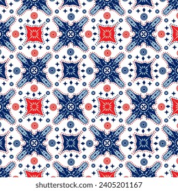 Ethnic tribal pattern with star motifs