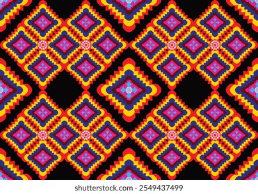 Ethnic tribal patterns in seamless geometric patterns.