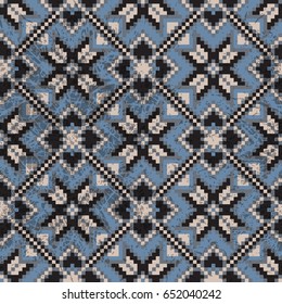 Ethnic tribal retro pattern. Seamless geometric vintage background.