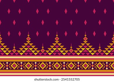 Ethnic tribal seamless design Native American Navajo and Southeast Asian Aztec motifs, ideal for home decor textiles, wallpaper, rugs, and carpets, with an earthy palette and intricate geometrics