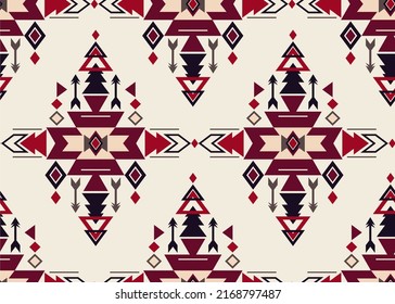 Ethnische Stammes nahtloses Muster. Boho roter geometrischer Stil.