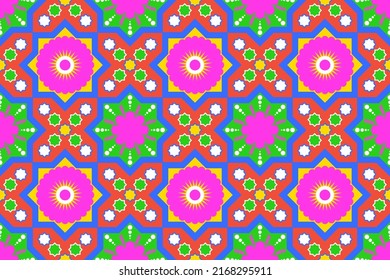 Ethnic tribal seamless pattern geometric boho style for native clothing, embroidery design, traditional fabric, Aztec textile, wrapping, batik, curtain, carpet, background, wallpaper art, illustration