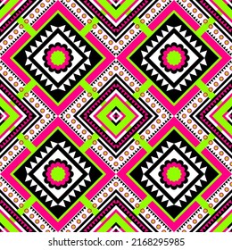 Estilo de boho geométrico de patrón tribal inmaculado para ropa nativa, diseño de bordado, tela tradicional, textil azteca, envoltura, batik, cortina, alfombra, fondo, arte de papel pintado, ilustración