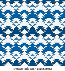 Ethnic, tribal seamless pattern. Native americans embroidery textile stylized surface print. Boho chic ornament. Repeated triangles geometric background. Colorful mosaic wallpaper. Vector abstract