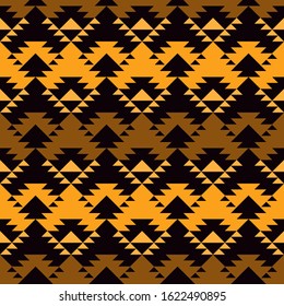 Ethnic, tribal seamless pattern. Native americans embroidery textile stylized surface print. Boho chic ornament. Repeated triangles geometric background. Mosaic wallpaper. Vector abstract