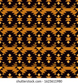 Ethnic, tribal seamless pattern. Native americans embroidery textile stylized surface print. Boho chic ornament. Repeated triangles geometric background. Mosaic wallpaper. Vector abstract