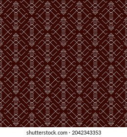 Ethnic, tribal seamless pattern. Native americans embroidery textile stylized surface print. Boho chic ornament. Repeated triangles geometric background. Mosaic wallpaper. Vector abstract