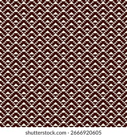 Etnia, padrão tribal sem emenda. Nativo americano bordado têxtil estilizado impressão de superfície. Boho ornamento chique. Fundo geométrico de triângulos repetido. Papel de parede do mosaico. Vetor abstrato