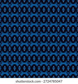 Etnia, padrão tribal sem emenda. Nativo americano bordado têxtil estilizado impressão de superfície. Boho ornamento chique. Fundo geométrico de triângulos repetido. Papel de parede do mosaico. Vetor abstrato