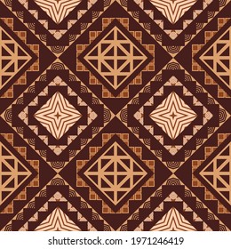 Ethnic tribal seamless pattern. Traditional design for background, wallpaper, clothing, wrapping, carpet, tile, fabric, decoration, vector illustration, embroidery style. Aztec textile patterns.