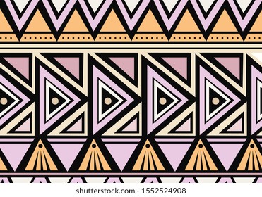 Ethnic tribal seamless pattern vector. African chic bohemian drawing geometric abstract.