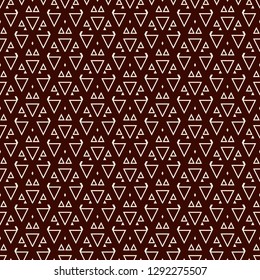 Ethnic, tribal seamless surface pattern. Native americans style background. Repeated geometric figures motif. Contemporary abstract wallpaper. Boho chic digital paper, textile print. Vector art