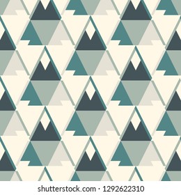 Ethnic, tribal seamless surface pattern. Native americans style background. Repeated triangles motif. Contemporary abstract geometric wallpaper. Boho chic digital paper, textile print. Vector art