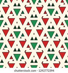 Ethnic, tribal seamless surface pattern. Native americans style background. Repeated geometric figures motif. Contemporary abstract wallpaper. Boho chic digital paper, textile print. Vector art