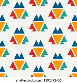 Ethnic, tribal seamless surface pattern. Native americans style background. Repeated geometric figures motif. Contemporary abstract wallpaper. Boho chic digital paper, textile print. Vector art