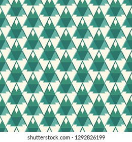 Ethnic, tribal seamless surface pattern. Native americans style background. Repeated triangles motif. Contemporary abstract geometric wallpaper. Boho chic digital paper, textile print. Vector art