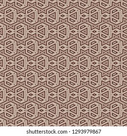 Ethnic, tribal seamless surface pattern. Native americans style background. Repeated geometric figures motif. Contemporary abstract wallpaper. Boho chic grid digital paper, textile print. Vector art