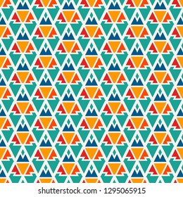Ethnic, tribal seamless surface pattern. Native americans style background. Repeated geometric figures motif. Contemporary abstract wallpaper. Boho chic digital paper, textile print. Vector art