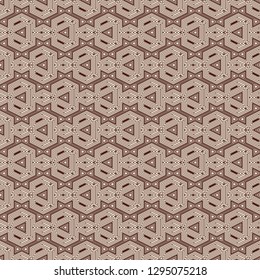 Ethnic, tribal seamless surface pattern. Native americans style background. Repeated geometric figures motif. Contemporary abstract wallpaper. Boho chic grid digital paper, textile print. Vector art