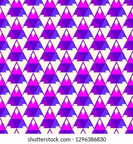 Ethnic, tribal seamless surface pattern. Native americans style background. Repeated triangles motif. Contemporary abstract geometric wallpaper. Boho chic digital paper, textile print. Vector art