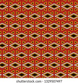 Ethnic, tribal seamless surface pattern. Native americans style background. Repeated diamond, triangles ornament. Geometric figures motif. Boho chic digital paper, textile print. Modern geo wallpaper.