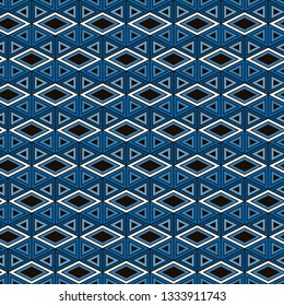 Ethnic, tribal seamless surface pattern. Native americans style background. Repeated diamond, triangles ornament. Geometric figures motif. Boho chic digital paper, textile print. Modern geo wallpaper.
