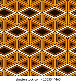 Ethnic, tribal seamless surface pattern. Native americans style background. Repeated diamond, triangles ornament. Geometric figures motif. Boho chic digital paper, textile print. Modern geo wallpaper.